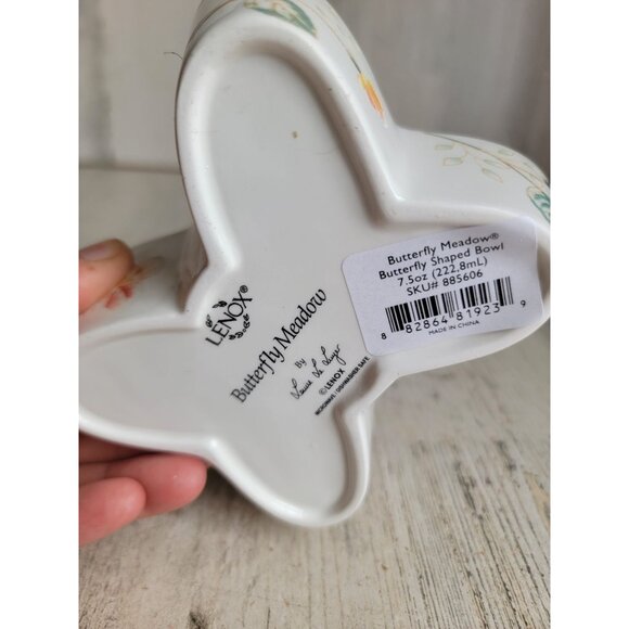 Lenox butterfly meadow shaped bowl trinket unique ladybug flower - Picture 9 of 9